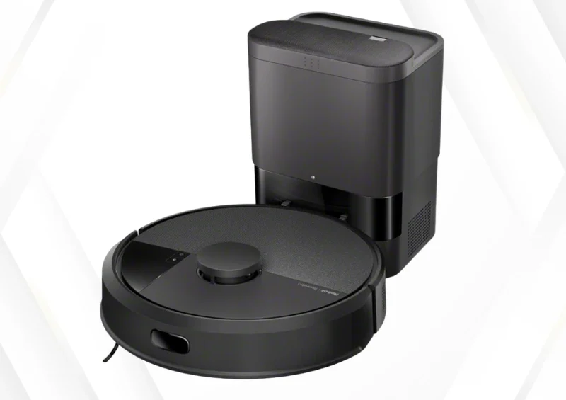 iRobot Roomba Combo 105 robotstøvsuger med sort dockingstation på hvid baggrund