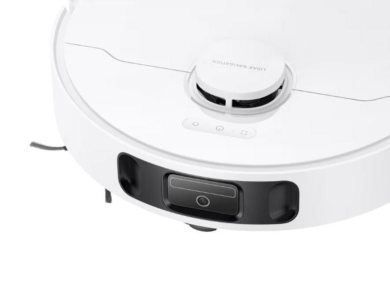 MOVA E30 Ultra robotstøvsuger i hvid farve med lidar navigation på toppen og frontkamera
