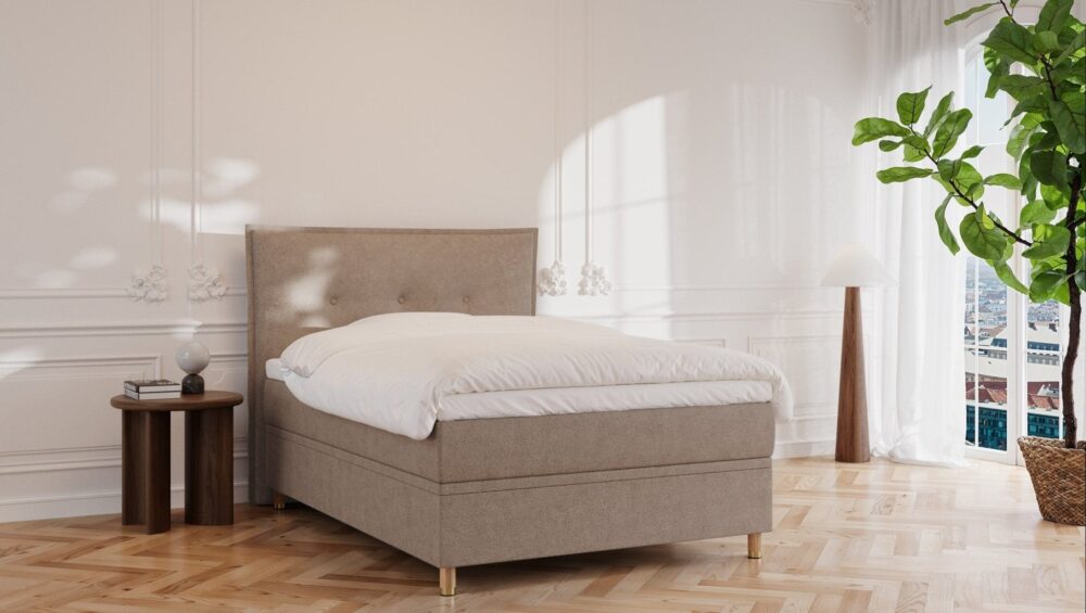 Alva | 120x200 | Bouclé latte, Fast (vægt: 70-95 kg.)