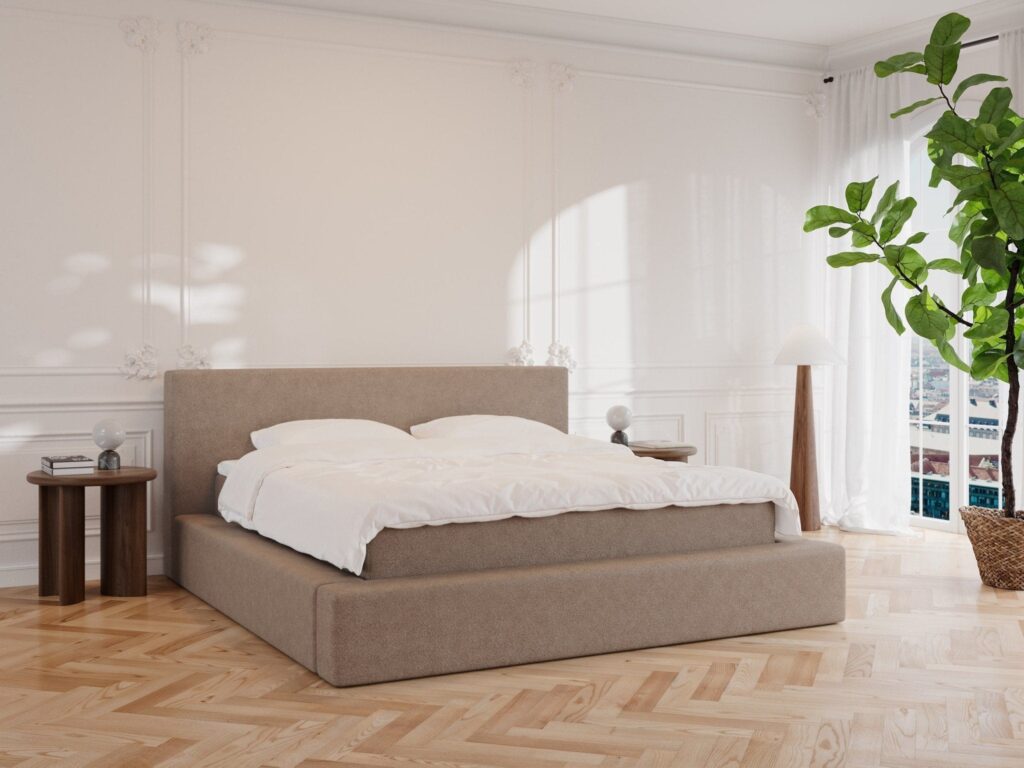 Nova | 140x200 | Bouclé Latte, Fast (vægt: 70-95 kg.)