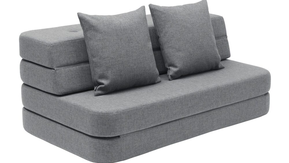 By KlipKlap KK 3 Fold Sofa 120 cm Blå Grå m. Grå