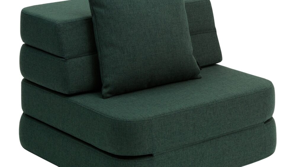 By KlipKlap KK 3 Fold Sofa Single Dybe Grøn m. Lys Grøn