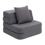 By KlipKlap KK 3 Fold Sofa Single Soft Blå Grå m. Grå