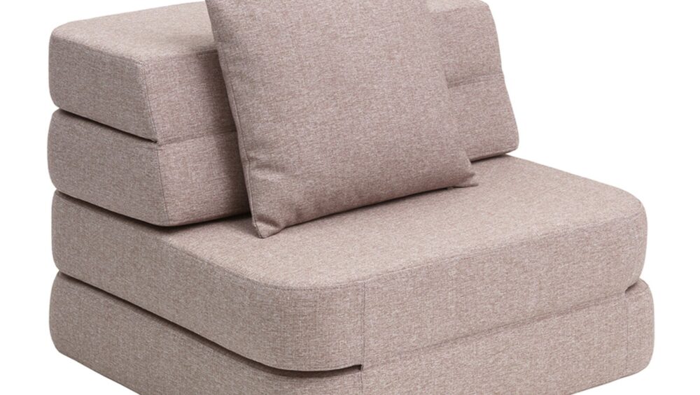 By KlipKlap KK 3 Fold Sofa Single Soft Rose w. Rose