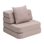 By KlipKlap KK 3 Fold Sofa Single Soft Rose w. Rose