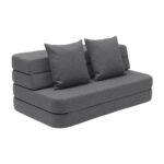 By KlipKlap KK 3 Fold Sofa XL Soft 140 cm Blågrå m. Grå