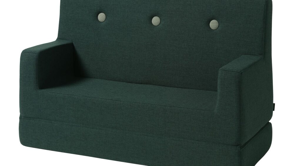 By KlipKlap KK Kids Sofa Deep Green w. Light Green