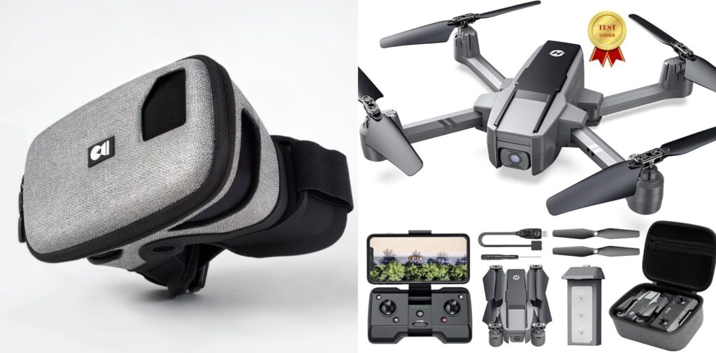 Holy Stone HS440D FPV Bundle + Dronemask 2 FPV briller + Gratis 2 valgfri gaver