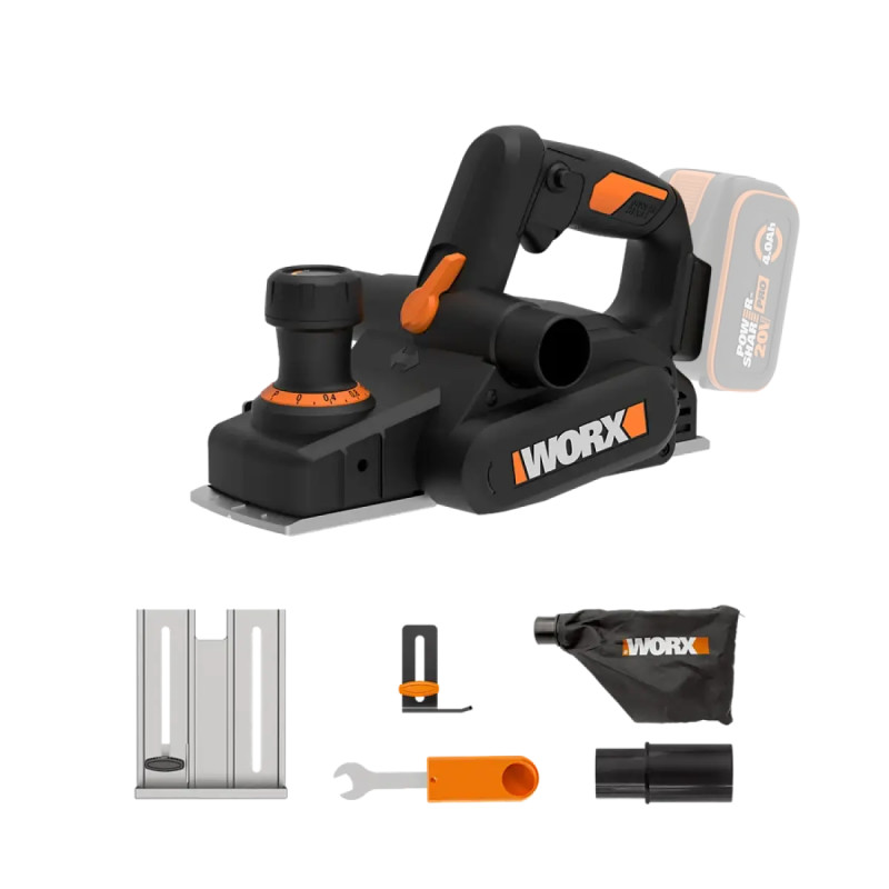 Worx 20V PowerShare Høvl 82 mm - Solo - WX620.9
