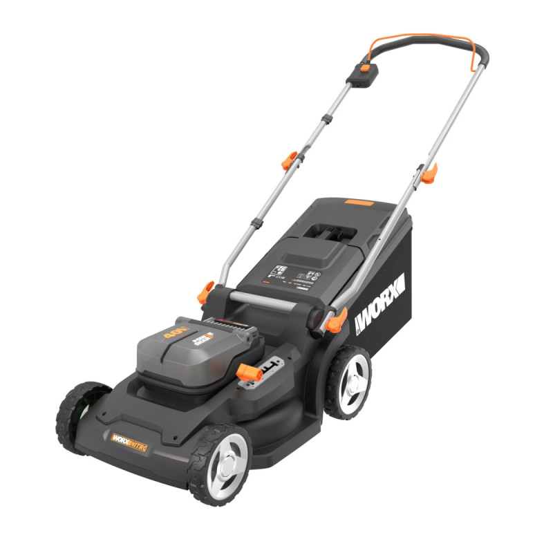 Worx 40V PowerShare Plæneklipper 41 cm med 2 stk. 4,0Ah batteri og lader - WG745E