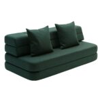 By KlipKlap KK 3 Fold Sofa XL Soft 140 cm Deep Green w. Light Green