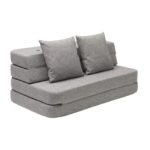 By KlipKlap KK 3 Fold Sofa XL Soft 140 cm Multi Grey w. Grey